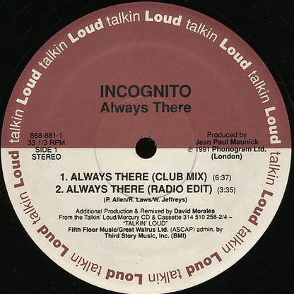 Incognito Featuring Jocelyn Brown : Always There (12", Single)