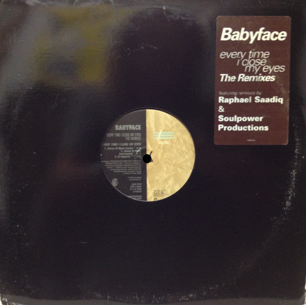 Babyface : Every Time I Close My Eyes (The Remixes) (12", Promo)