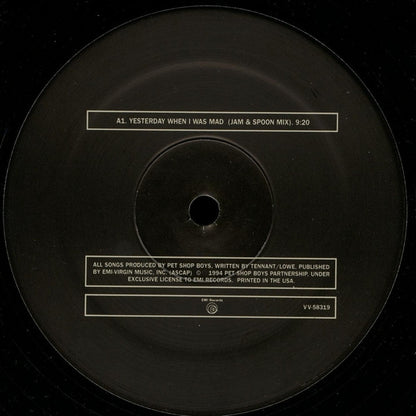 Pet Shop Boys : Yesterday, When I Was Mad (The Mixes) (2x12", Ltd)