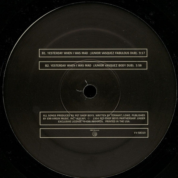 Pet Shop Boys : Yesterday, When I Was Mad (The Mixes) (2x12", Ltd)