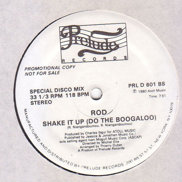 Rod : Shake It Up (Do The Boogaloo) (12", Promo)