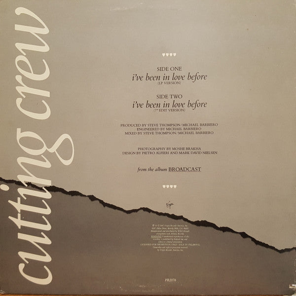Cutting Crew : I've Been In Love Before (12", Single, Promo)