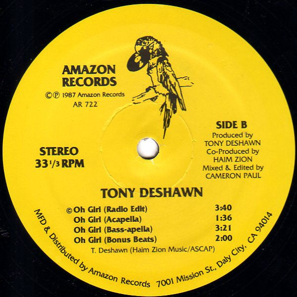 Tony Deshawn : Oh Girl (12")