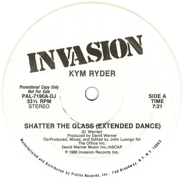 Kym Ryder : Shatter The Glass (12", Promo)