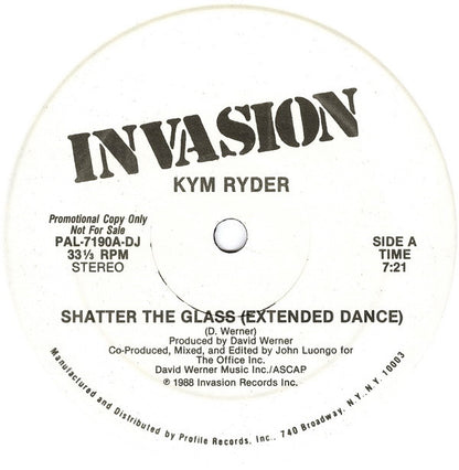 Kym Ryder : Shatter The Glass (12", Promo)