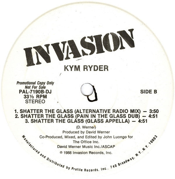 Kym Ryder : Shatter The Glass (12", Promo)