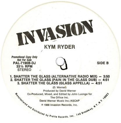 Kym Ryder : Shatter The Glass (12", Promo)