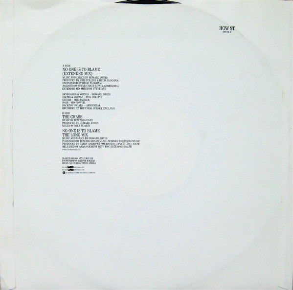 Howard Jones : No One Is To Blame (12", Single)