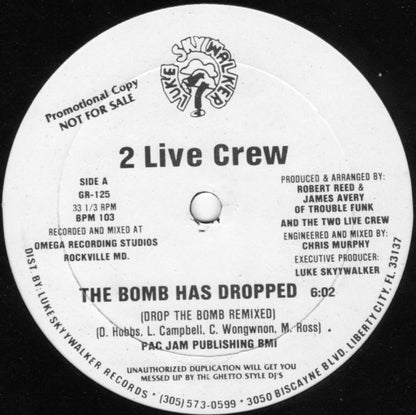 The 2 Live Crew & Trouble Funk : The Bomb Has Dropped (12", Promo)