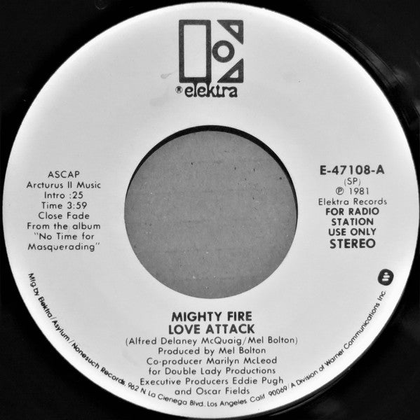 Mighty Fire : Love Attack (7", Mono, Promo, SP)