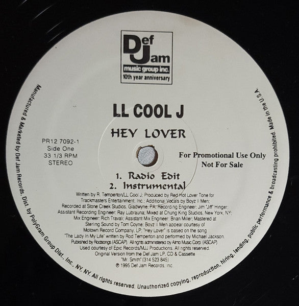 LL Cool J Featuring Boyz II Men : Hey Lover (12", Promo)