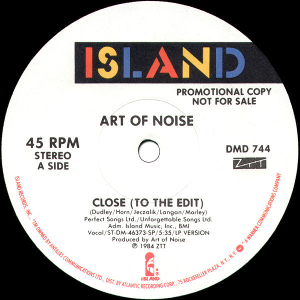 The Art Of Noise : Close (To The Edit) (12", Promo)