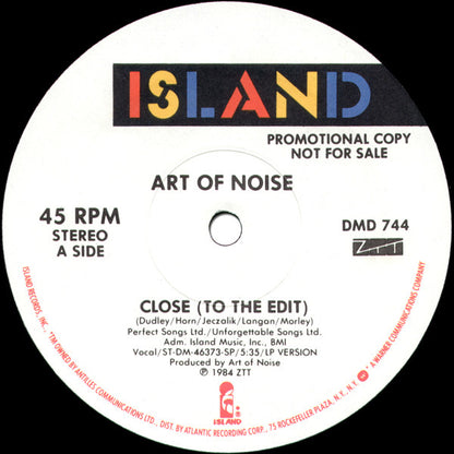 Art Of Noise* : Close (To The Edit) (12", Promo)