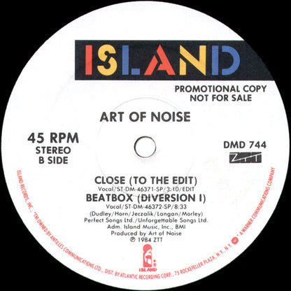 The Art Of Noise : Close (To The Edit) (12", Promo)