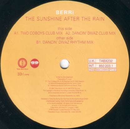 BERRi : Sunshine After The Rain (12")