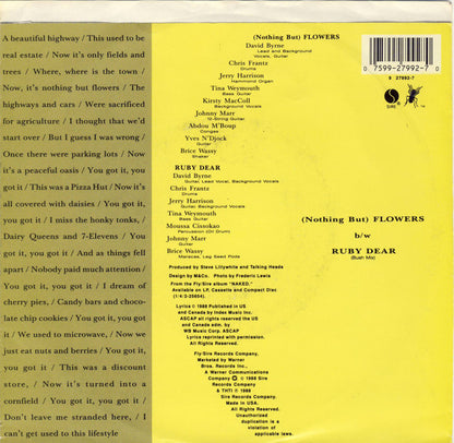 Talking Heads : (Nothing But) Flowers (7", Single, Promo, Styrene)