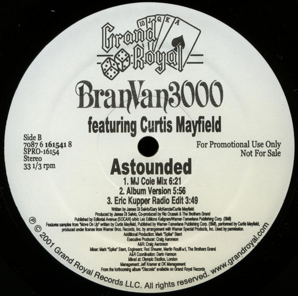 BranVan3000* featuring Curtis Mayfield : Astounded (12", Promo)