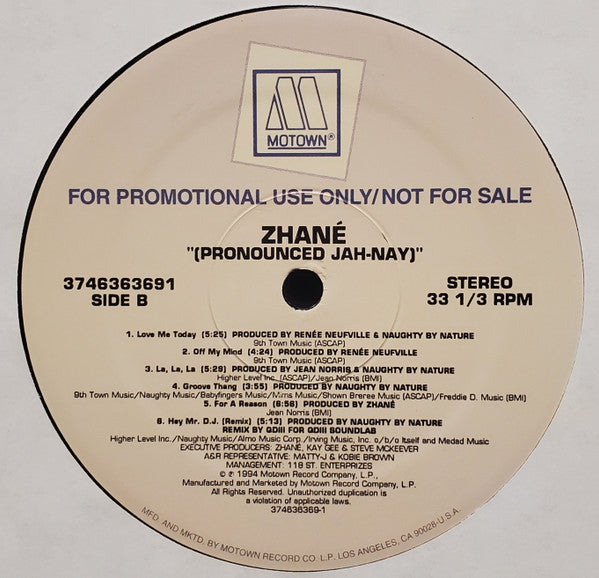 Zhané : Pronounced Jah-Nay (LP, Album, Promo)