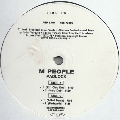 M People : Padlock (12", Promo)