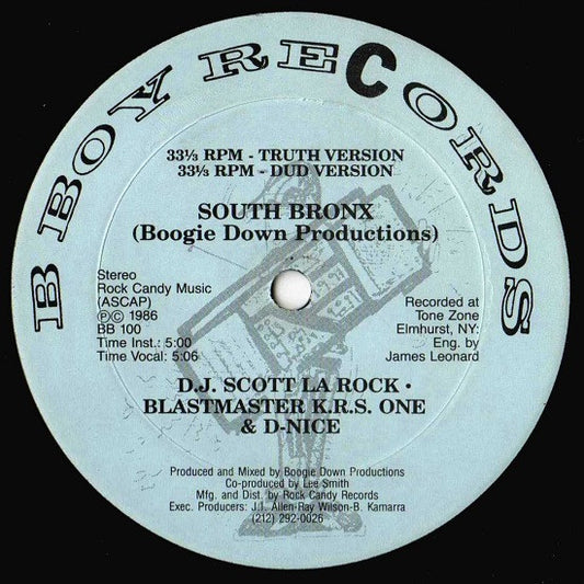 Boogie Down Productions : South Bronx / The "P" Is Free (12", Lig)
