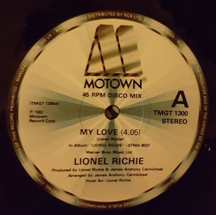 Lionel Richie : My Love (12")