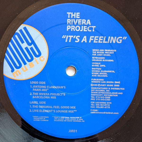 The Rivera Project : It's A Feeling (2x12")