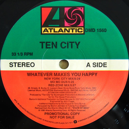 Ten City : Whatever Makes You Happy (12", Promo)