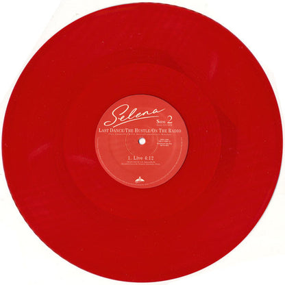 Selena : Last Dance/The Hustle/On The Radio (12", Promo, Red)