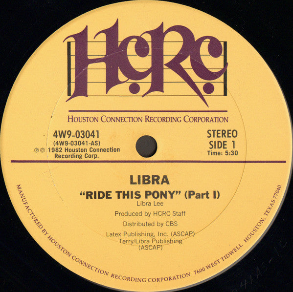 Libra (4) : Ride This Pony (12")