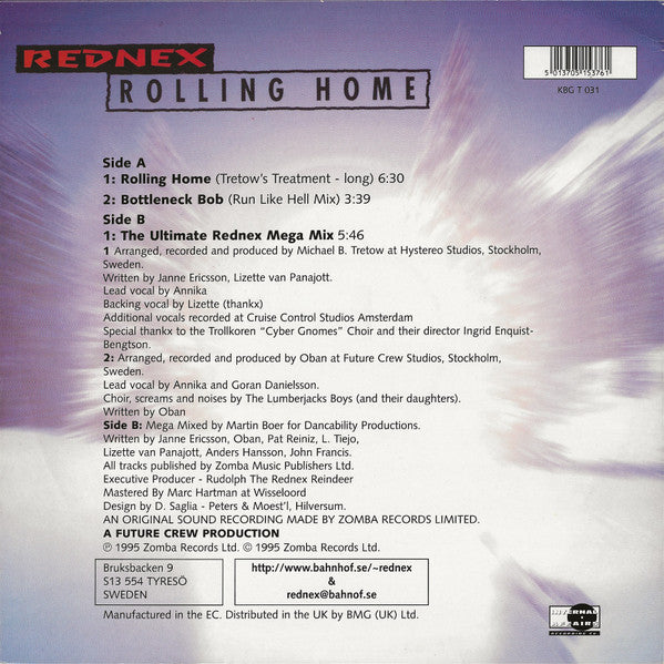 Rednex : Rolling Home (12", Single)