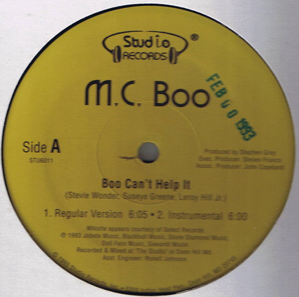 M.C. Boo (2) : Boo Can't Help It (12")