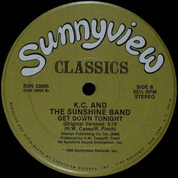 K.C. And The Sunshine Band* : Get Down Tonight (12")