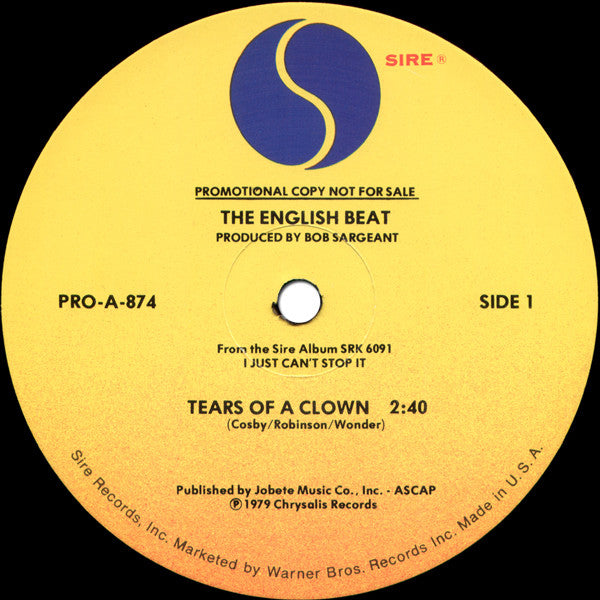 The English Beat* : Tears Of A Clown / Hands Off...She's Mine / Twist & Crawl (12", Promo)