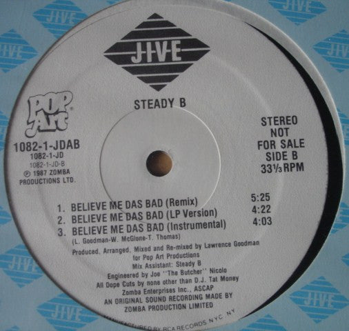 Steady B : Use Me (Before I Go) / Believe Me Das Bad (12", Promo)