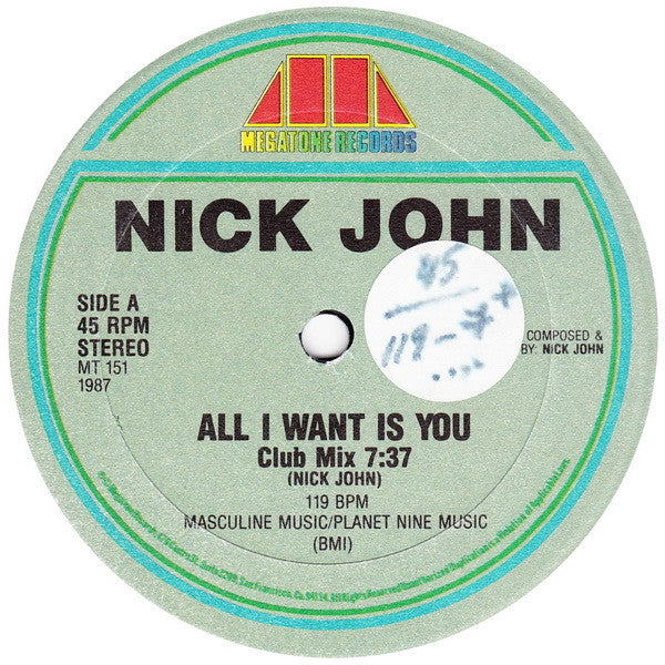 Nick John : All I Want Is You (12")