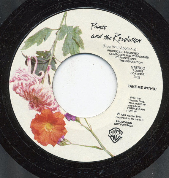 Prince And The Revolution : Take Me With U (7", Single, Promo, Styrene)