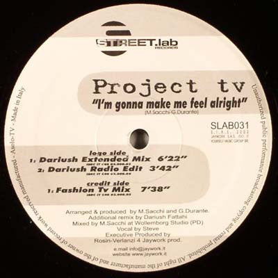 Project TV : I'm Gonna Make Me Feel Alright (12")