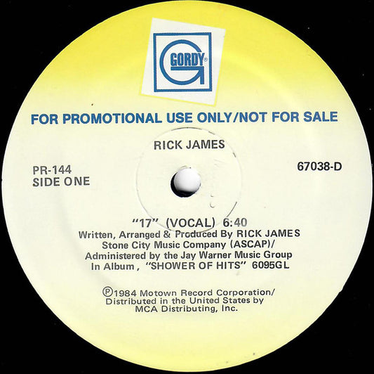 Rick James : 17 (12", Single, Promo)