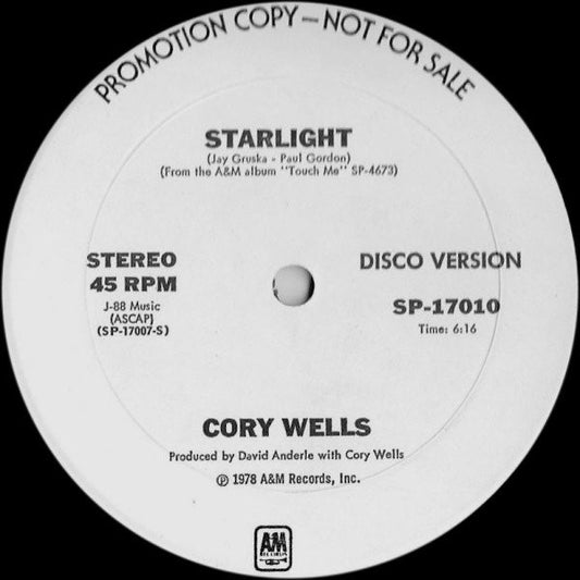 Cory Wells (2) : Starlight (12", Promo)
