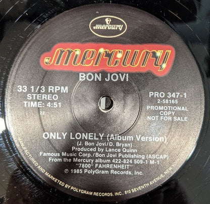 Bon Jovi : Only Lonely (12", Single, Promo)