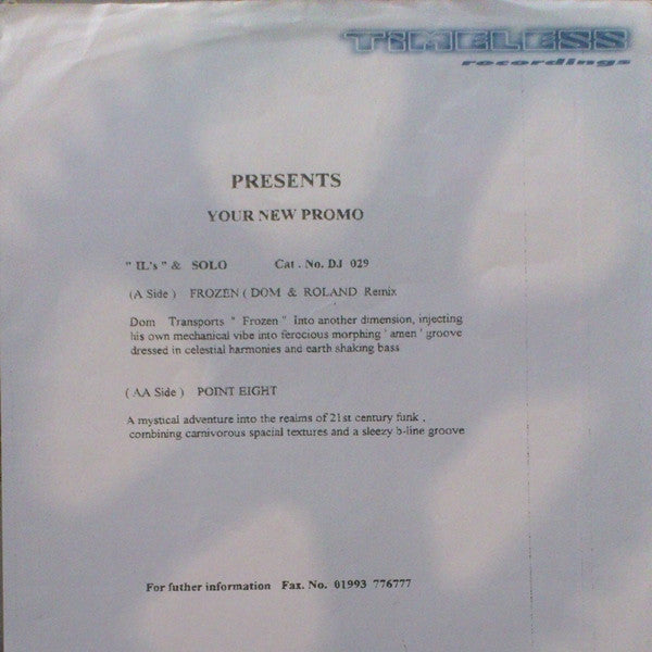 Il's & Solo* : Frozen (Dom & Roland Remix) / Point Eight (12", Promo, W/Lbl)