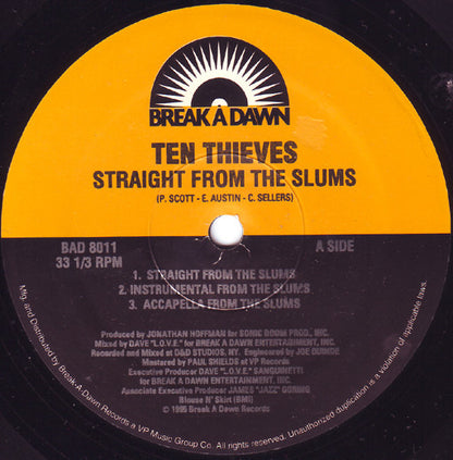 Ten Thieves : Straight From The Slums (12")