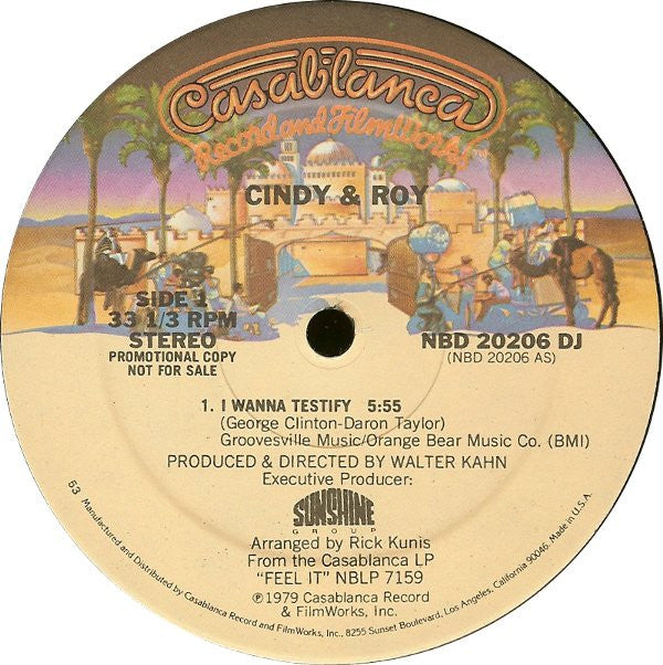 Cindy & Roy : I Wanna Testify / Changin' Jobs (12", Single, Promo)