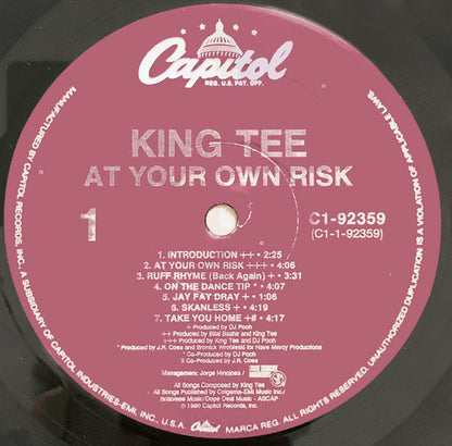 King Tee : At Your Own Risk (LP, Album)