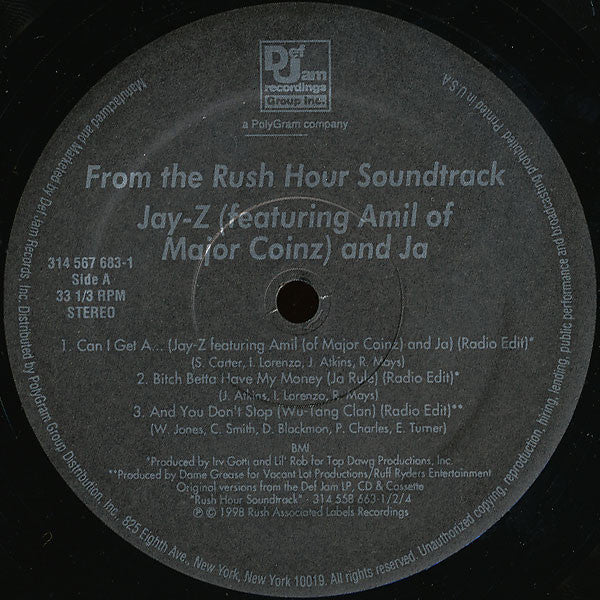 Jay-Z Featuring Jah* & Amil : Can I Get A... (12")