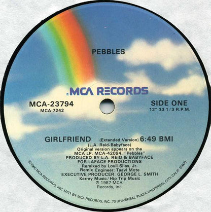 Pebbles : Girlfriend (Extended Version) (12", Single, Glo)