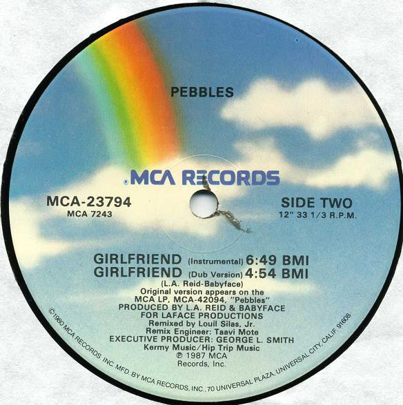 Pebbles : Girlfriend (Extended Version) (12", Single, Glo)