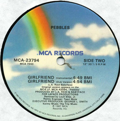 Pebbles : Girlfriend (Extended Version) (12", Single, Glo)