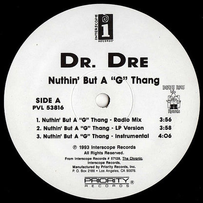 Dr. Dre : Nuthin' But A G Thang (12")