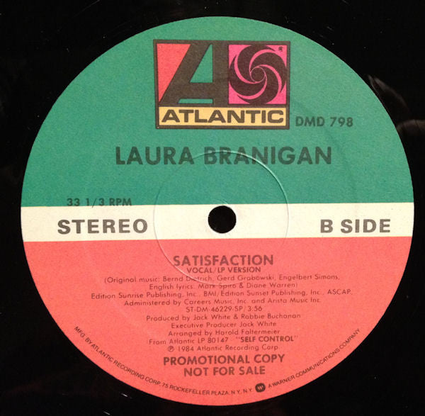 Laura Branigan : Satisfaction (12", Single, Promo)